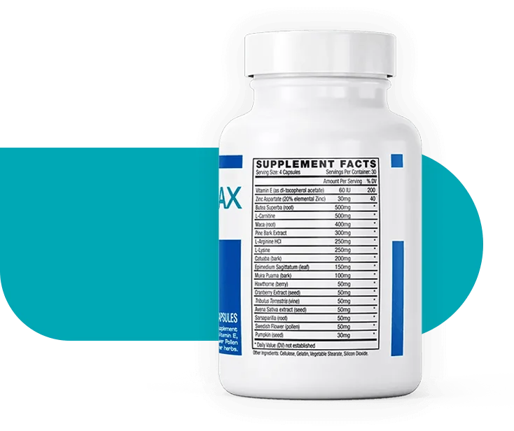 Semenax label showing the full ingredient blend